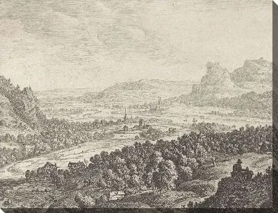 Картина Горный пейзаж с долиной реки