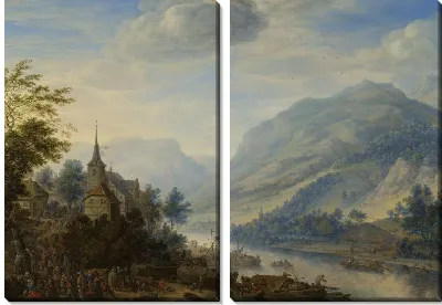 Картина Вид на реку Рейн близ Райнека