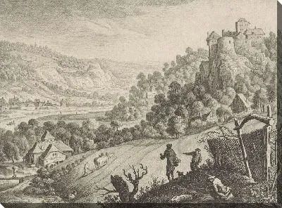 Картина Поля в горном ландшафте