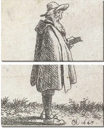 Картина Стоящий человек в профиле с книгой