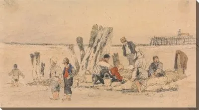 Картина Рыбаки на пляже, Остенде