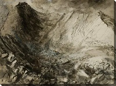 Картина Cwm Graianog выше Нант Ффранкон