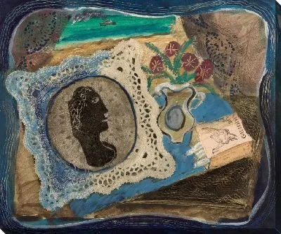 Картина Коллаж, натюрморт с черной головой