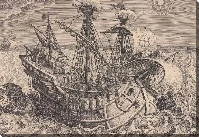 Картина Корабли в действии (изобретены длины мира)