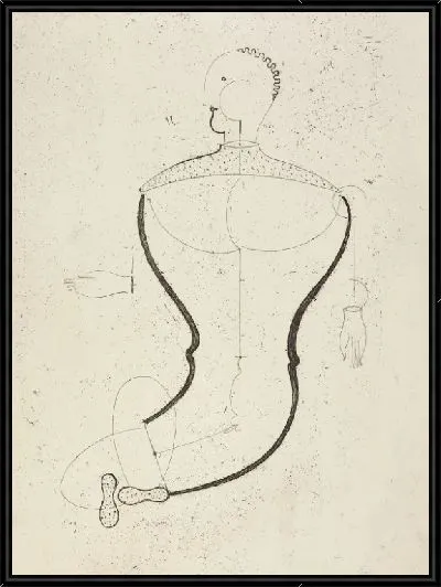 Картина Абстрактная фигура, вид слева: рис. S из портфолио мастеров Баухауза, 1923 г.