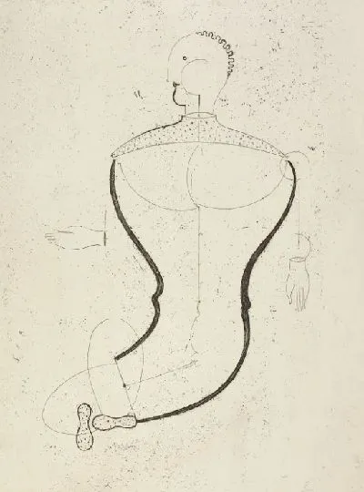 Картина Абстрактная фигура, вид слева: рис. S из портфолио мастеров Баухауза, 1923 г.