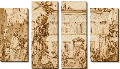 Картина Таддео, украшающий фасад палаццо Маттеи