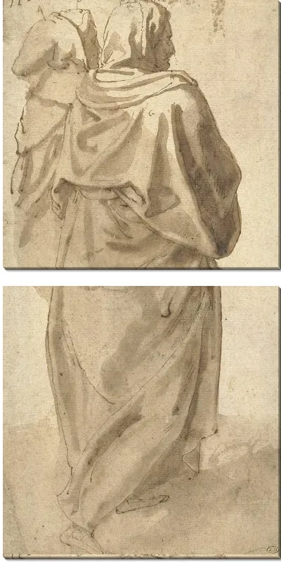 Картина Два стоящих монаха, наполовину увиденные сзади