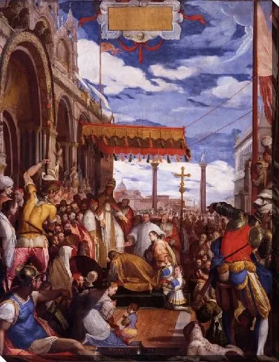 Картина Прибыв в Венецию, император Фредерик публично отдает дань уважения папе Александру III