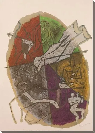 Картина Драупади с пятью воплощениями