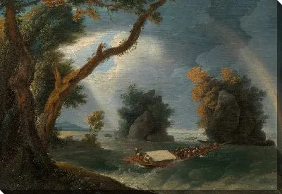 Картина Буря на Ганге с миссис Гастингс у скал Колгон