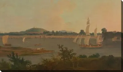 Картина Пиннас плывет по Гангу мимо форта Монгир