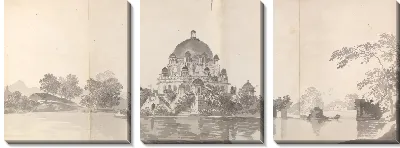 Картина Вид на гробницу императора Шер Шаха в Сасараме (Sasaram) в Бихаре