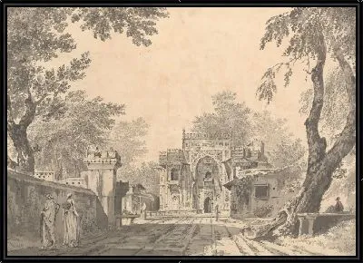 Картина Вид на мечеть у Чунар Гур (Ворота), [Чунангарх]