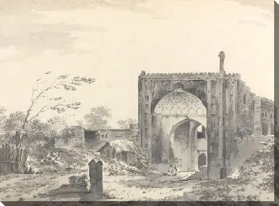 Картина Вид на ворота караванной сераи в Радж-Махеле [Раджмахал]