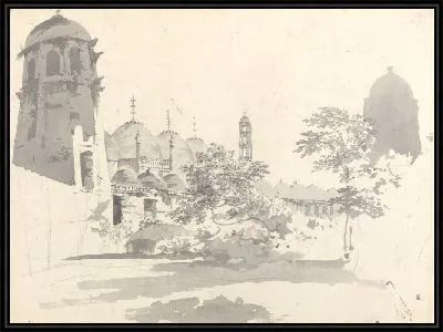 Картина Вид на Cuttera, построенный Джаффье Коуном в Муксадаваде [Муришидбад]