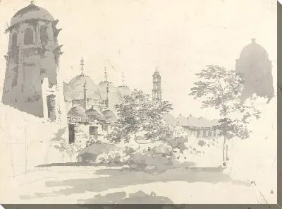 Картина Вид на Cuttera, построенный Джаффье Коуном в Муксадаваде [Муришидбад]