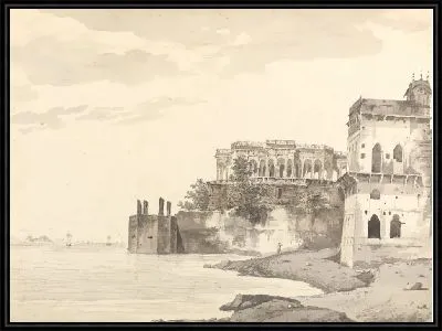Картина Вид на руины дворца в Газипуре [Газипур) на реке Ганг