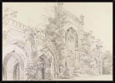 Картина Вид на мечеть в Раджамахеле [Раджмахал]