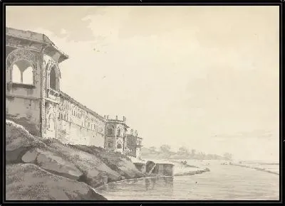 Картина Вид части дворца позднего набоба Сия уль Довла в Физабаде [Физабад]