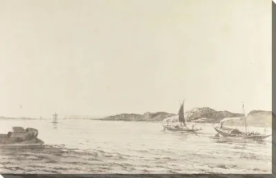 Картина Вид лодок на Ганге со слабым проспектом Чунаргарха