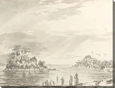 Картина Вид на остров Джангера в Султангандже с фигурами на переднем плане