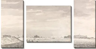 Картина Вид на военный лагерь с отдаленным видом на Чунаргарх