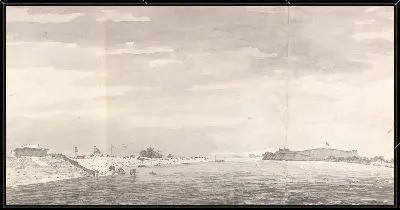 Картина Вид на военный лагерь с отдаленным видом на Чунаргарх