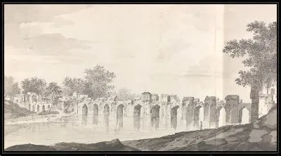 Картина Вид на мост у Айонпура [Яунпур] через реку Гуомти