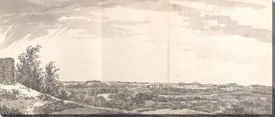 Картина Панорамный вид на реку и далекие холмы, взятые из крепости