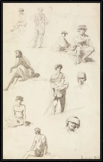 Картина Лист исследований восточных фигур