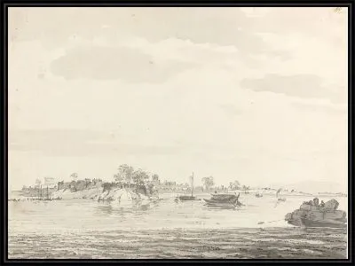 Картина Вид на форт Монгир [Монгир] На берегах реки Ганг