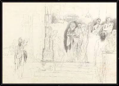 Брахманы перед храмом Виш Виша (Бишвар) в Бенаресе