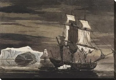 Картина Резолюция и приключение, 4 января 1773 г., лед для воды, лат. 61.S.