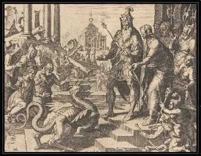 Картина Даниэль, кормящий дракона