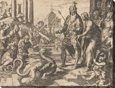 Картина Даниэль, кормящий дракона