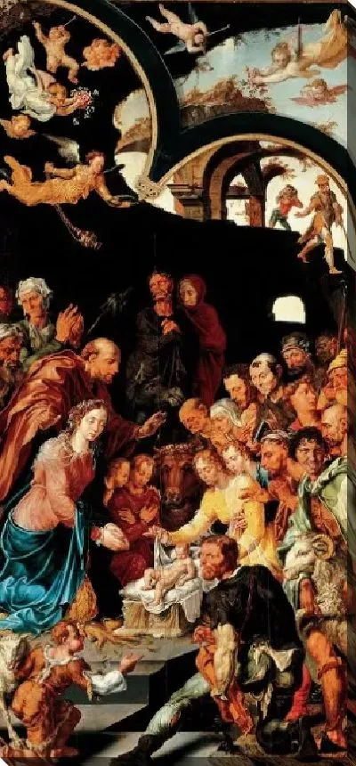 Картина Поклонение пастухов, Богородицы