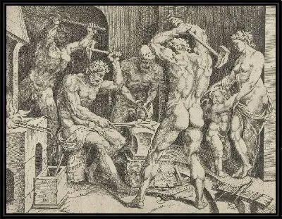 Картина Венера и Амор в мастерской Вулкана