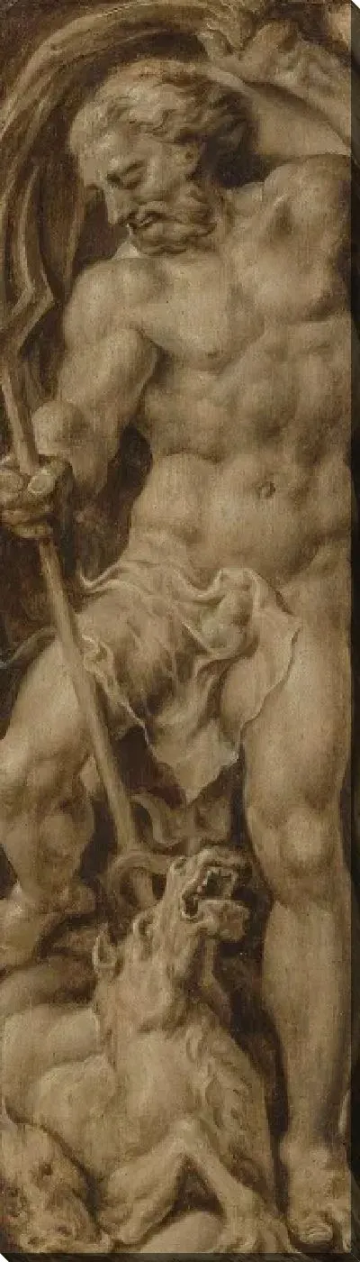 Картина Нептун колет морского коня