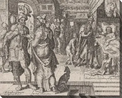 Картина Ионадав, консультирующий Амнона, из рассказа о Тамаре и Амноне, лист 1