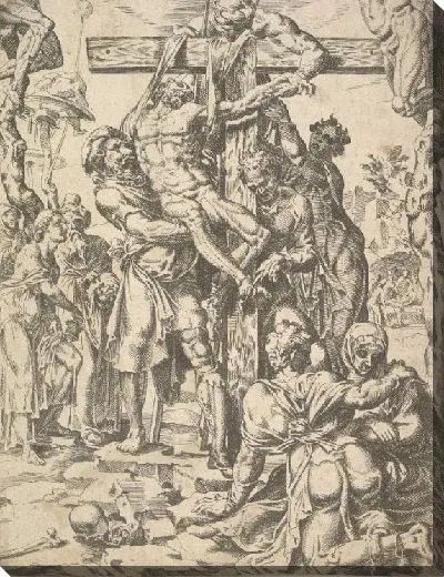 Картина Снятие с креста, от падения и спасения человечества через жизнь и страсть Христа, плита 27