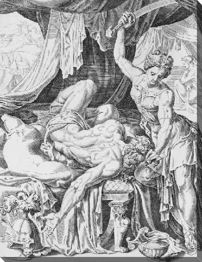 Картина Джудит, истребляющая Олоферна из фильма «Сила женщин», плита 5