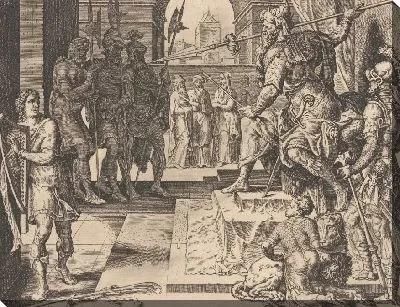 Картина Саул, метающий копье в Давида