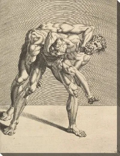 Картина Два борца, от борцов, плита 4