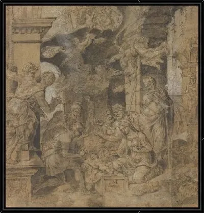 Поклонение пастухов; verso: эскизы