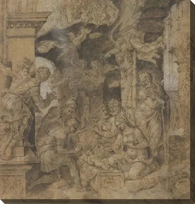 Поклонение пастухов; verso: эскизы