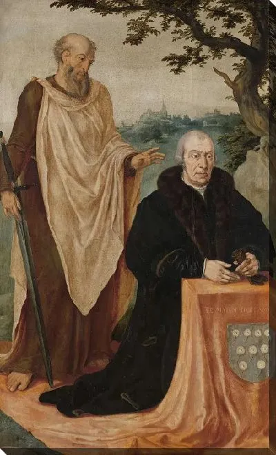 Картина Левое крыло триптиха: донорский помощник Даммас. и св. Павел (спереди) и эритрейская сивилла (сзади)