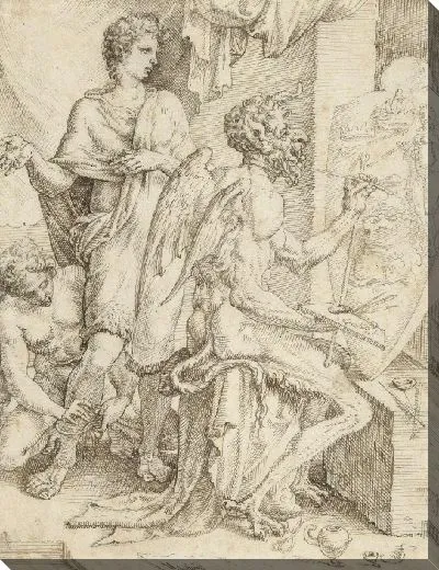 Картина Дьявол наполняет человеческое сердце стремлением к богатству, силе и удовольствию