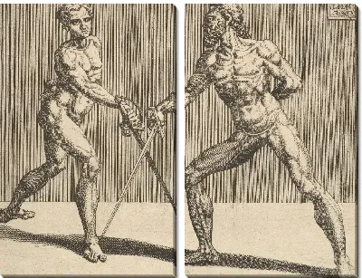 Картина Два фехтовальщика, от фехтовальщиков, плита 5