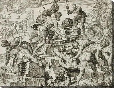 Картина Гедеон и его люди уничтожают алтарь Ваала